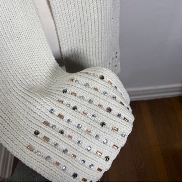 Y2k Bejeweled Knitted Scarf - Picture 2 of 4